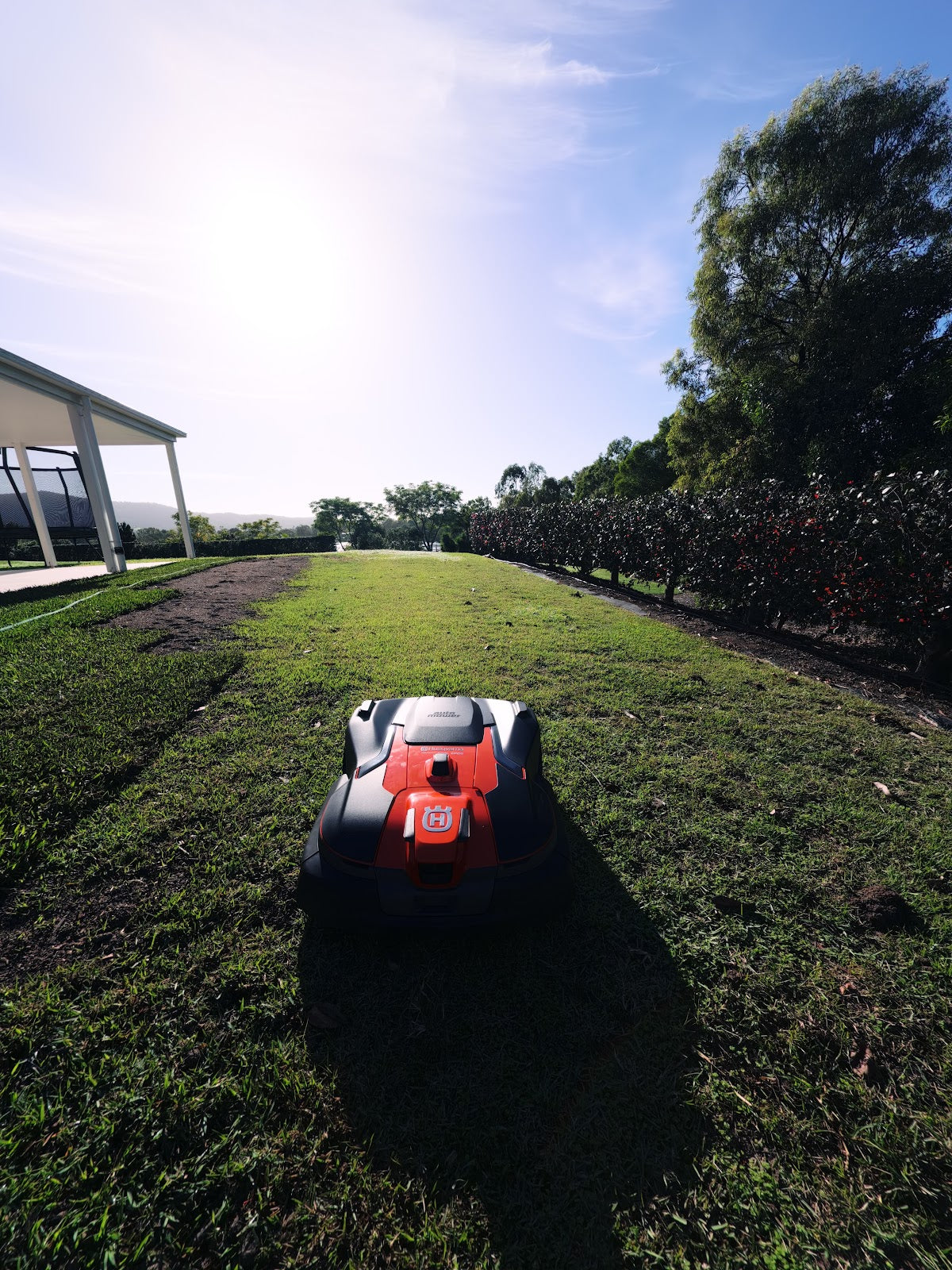Automower 580L EPOS close up on lawn edge