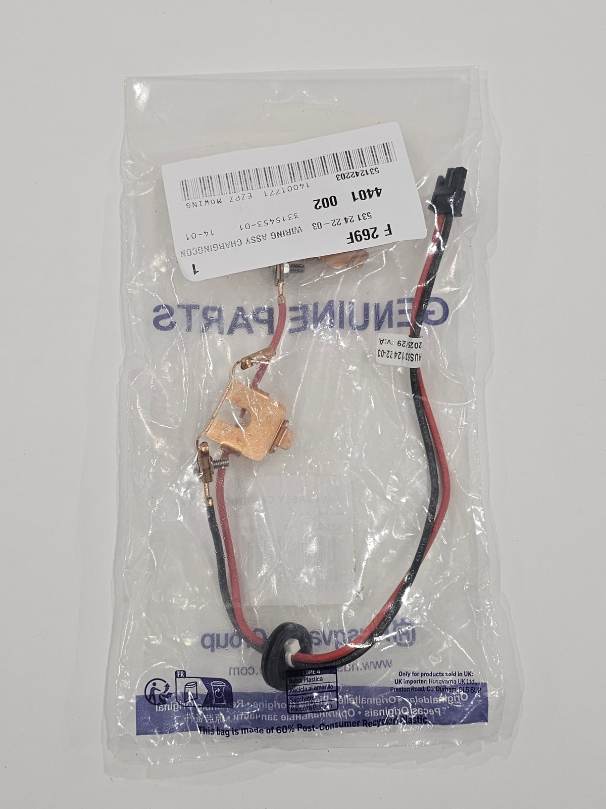 Husqvarna Automower Charging Station Contact &amp; Wiring Assembly | 531242203
